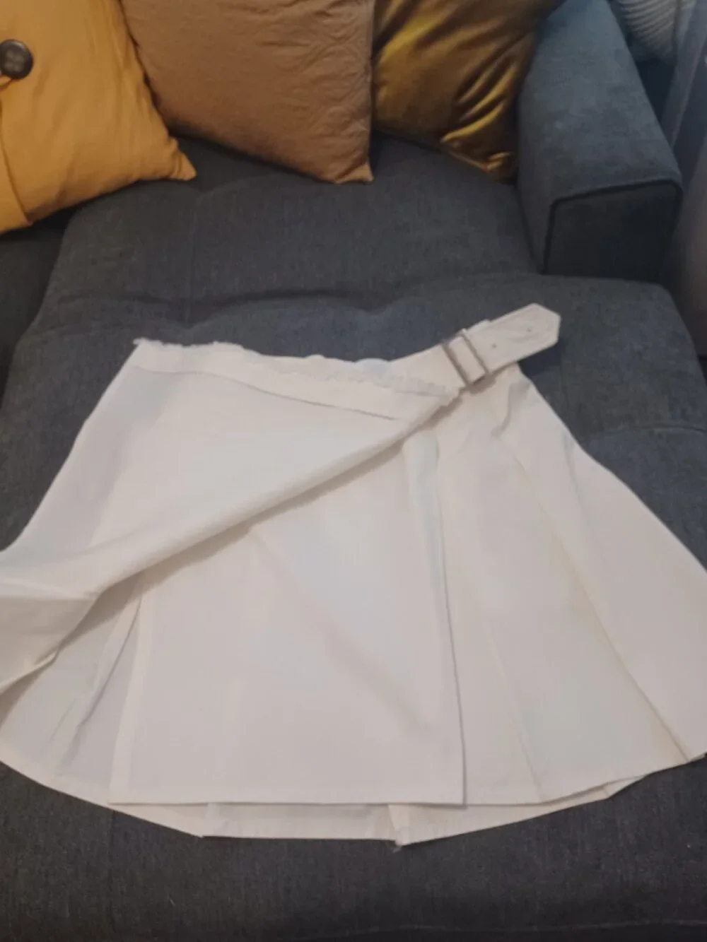 BURBERRY LONDON COTON MINI WRAP SKIRT